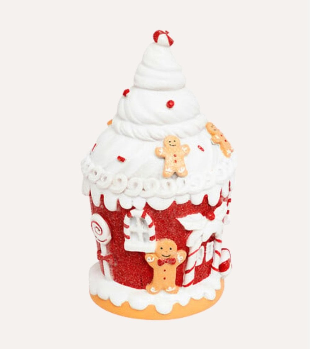 Casa de Jengibre Navideña de Poliresina