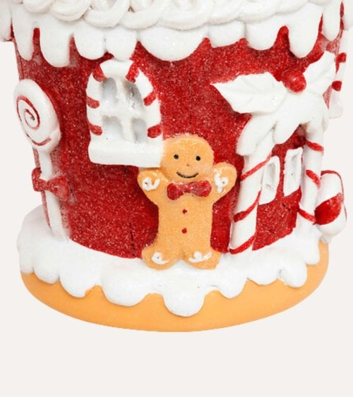 Casa de Jengibre Navideña de Poliresina