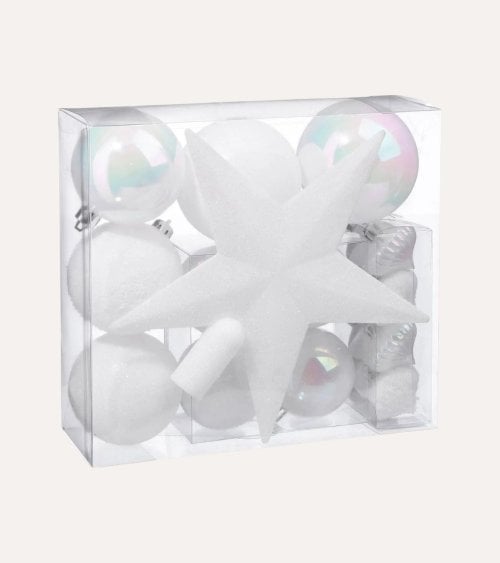 Set de 18 Bolas Decorativas para Árbol de Navidad