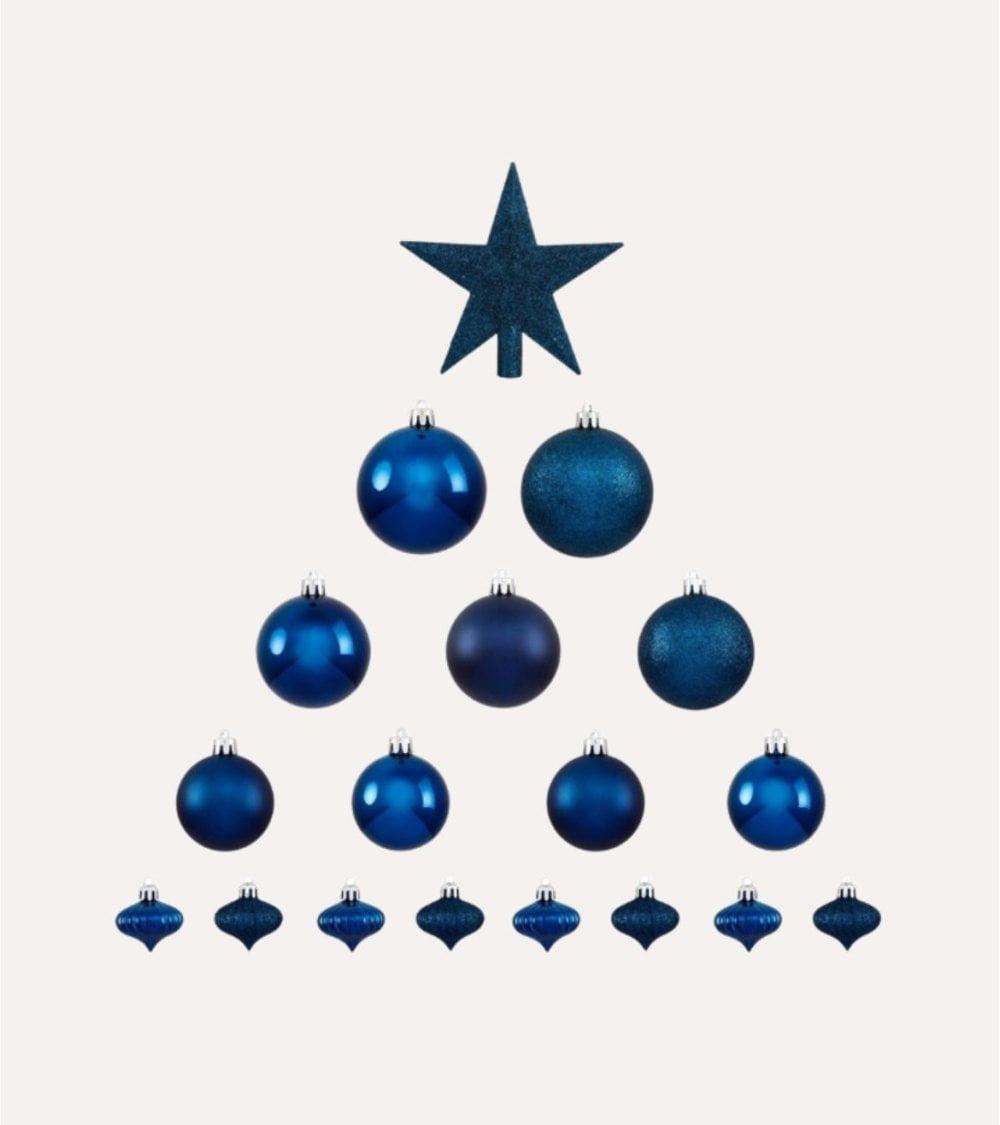 Set de 18 Bolas Decorativas para Árbol de Navidad