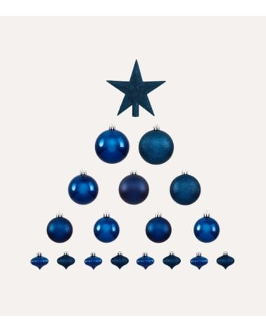 Set de 18 Bolas Decorativas para Árbol de Navidad