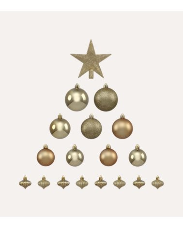 Set de 18 Bolas Decorativas para Árbol de Navidad