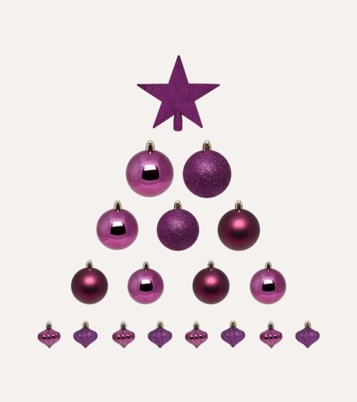 Set de 18 Bolas Decorativas para Árbol de Navidad