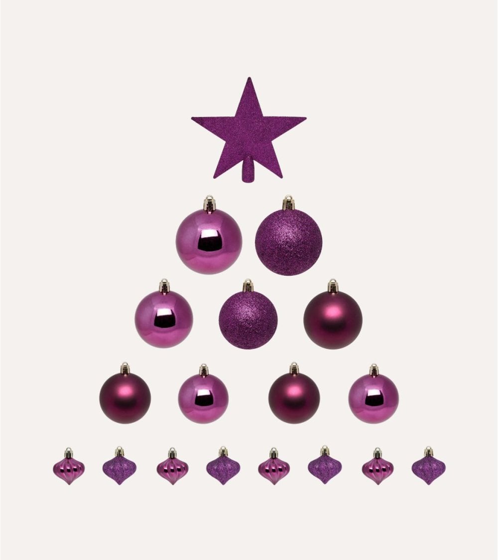 Set de 18 Bolas Decorativas para Árbol de Navidad