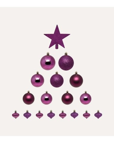 Set de 18 Bolas Decorativas para Árbol de Navidad