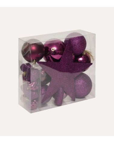 Set de 18 Bolas Decorativas para Árbol de Navidad