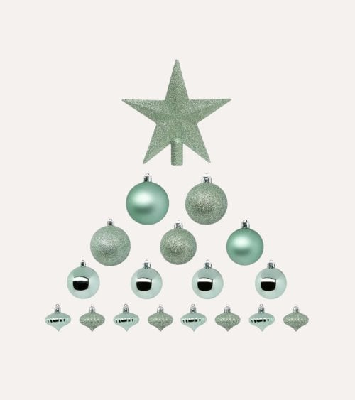 Set de 18 Bolas Decorativas para Árbol de Navidad