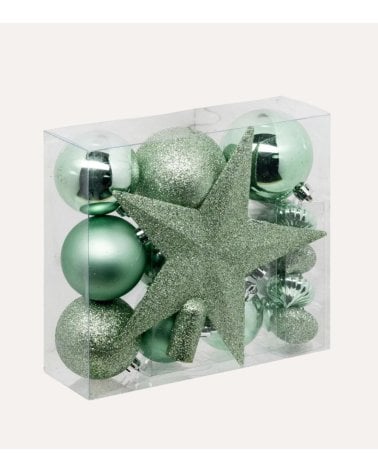 Set de 18 Bolas Decorativas para Árbol de Navidad