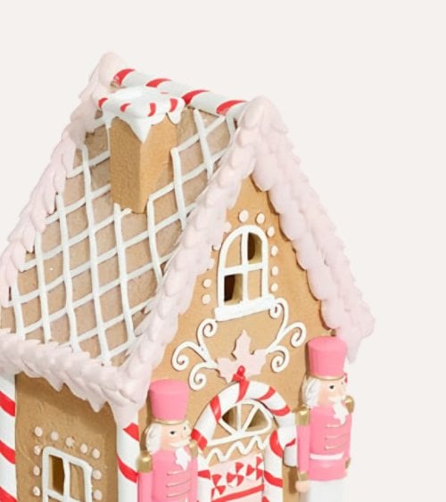 Casa Jengibre con Cascanueces Decoración para Navidad
