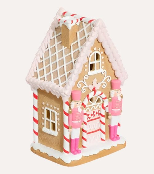 Casa Jengibre con Cascanueces Decoración para Navidad