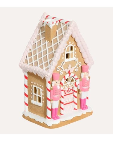 Casa Jengibre con Cascanueces Decoración para Navidad