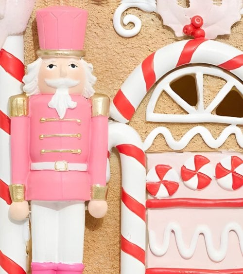 Casa Jengibre con Cascanueces Decoración para Navidad
