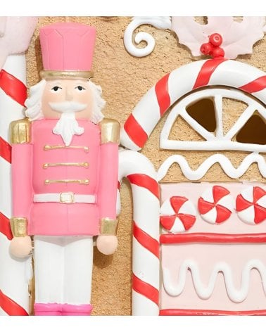 Casa Jengibre con Cascanueces Decoración para Navidad