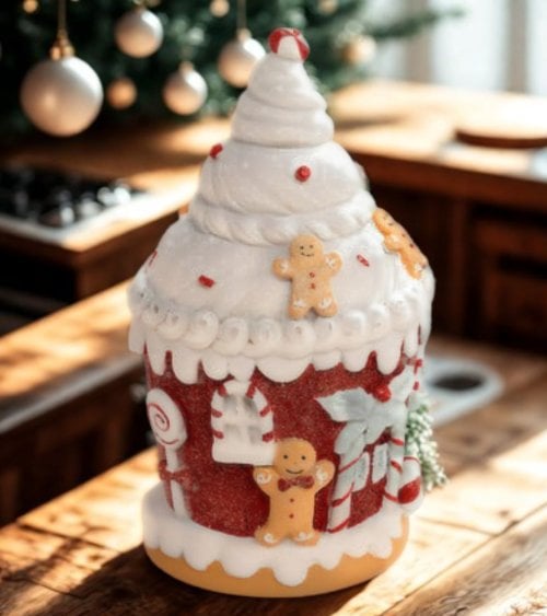 Casa de Jengibre Navideña de Poliresina