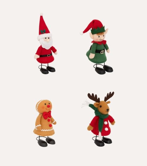 Muñeco Navideño con Balanceo de Poliéster y Metal