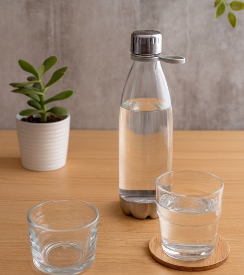 Botella Aqua Transparente de Plástico