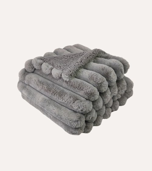 Manta Plaid Canal Sherpa de Pelo Corto
