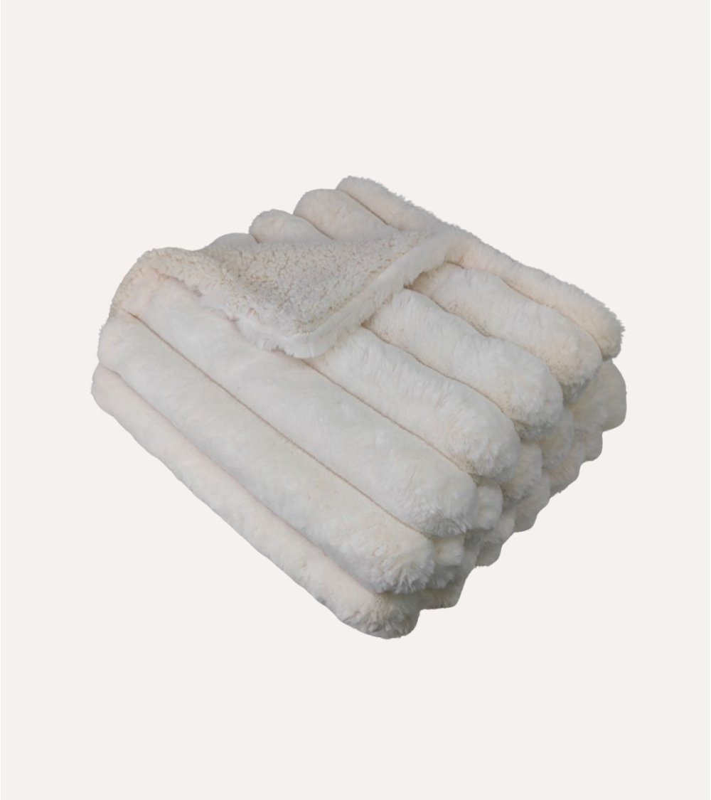 Manta Plaid Canal Sherpa de Pelo Corto