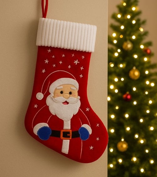 Calcetín Navideño de Papá Noel para Colgar