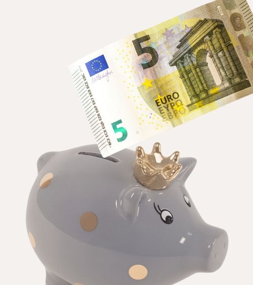 Hucha de Cerdito con Corona de Cerámica