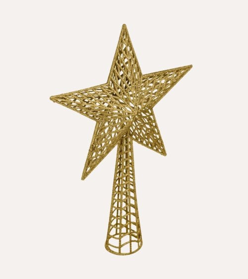 Estrella con Purpurina para Punta de Árbol Navideño