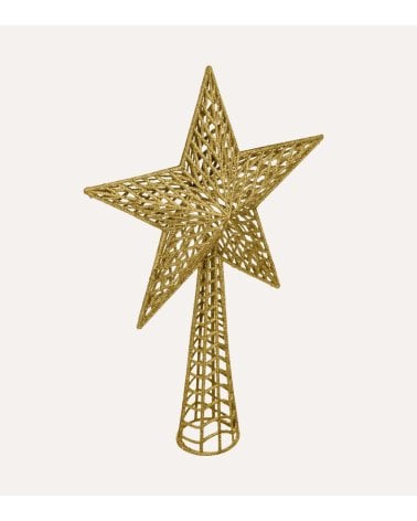 Estrella con Purpurina para Punta de Árbol Navideño