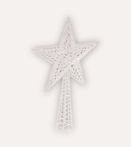 Estrella con Purpurina para Punta de Árbol Navideño