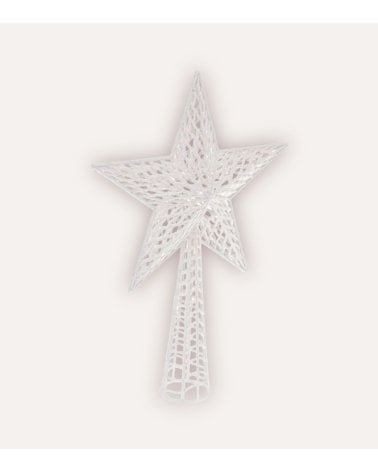 Estrella con Purpurina para Punta de Árbol Navideño