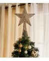 Estrella con Purpurina para Punta de Árbol Navideño