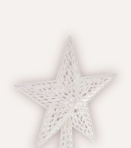 Estrella con Purpurina para Punta de Árbol Navideño