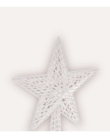 Estrella con Purpurina para Punta de Árbol Navideño