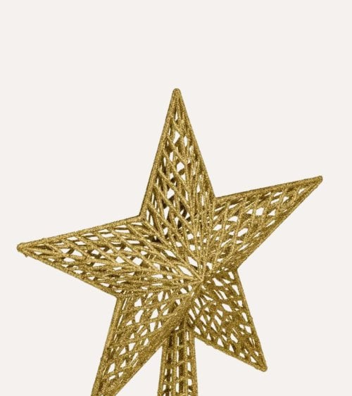 Estrella con Purpurina para Punta de Árbol Navideño