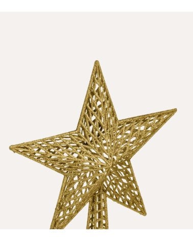 Estrella con Purpurina para Punta de Árbol Navideño