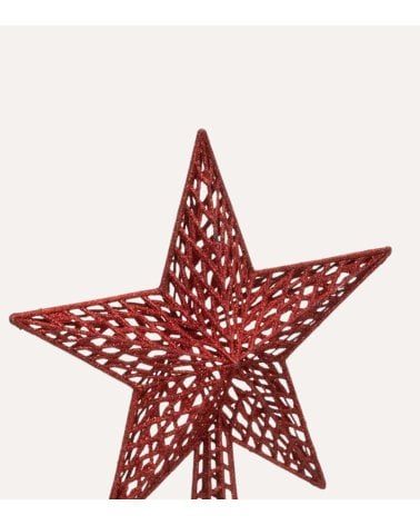Estrella con Purpurina para Punta de Árbol Navideño