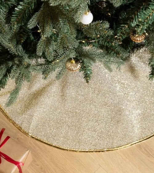 Alfombra para Árbol de Navidad Brillante de Poliéster