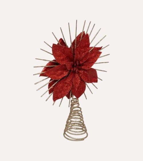 Punta de Árbol Flor de Navidad de Plástico