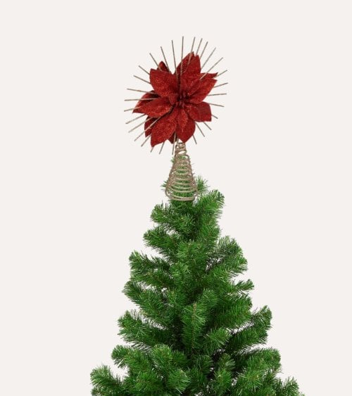 Punta de Árbol Flor de Navidad de Plástico