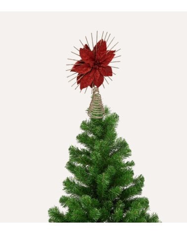 Punta de Árbol Flor de Navidad de Plástico