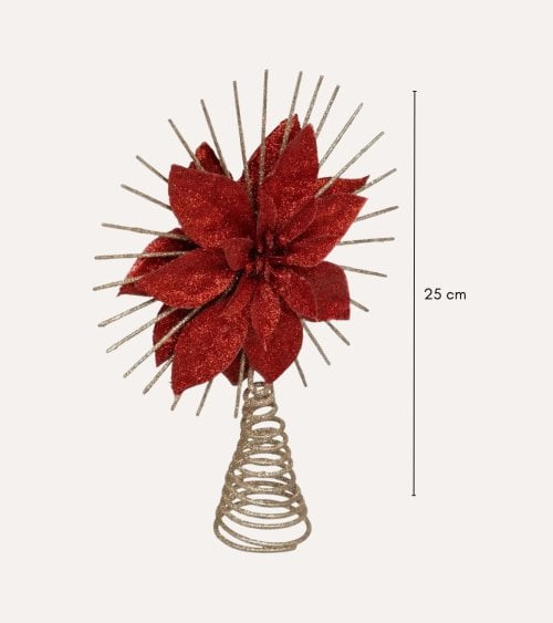 Punta de Árbol Flor de Navidad de Plástico