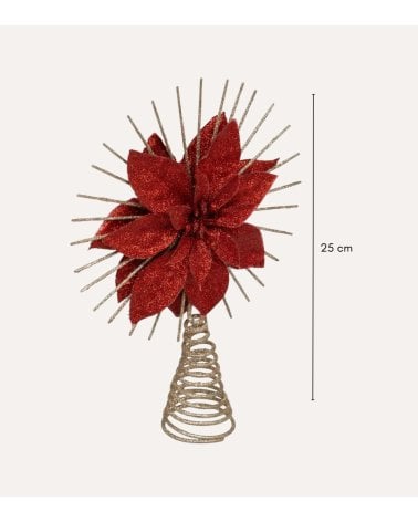 Punta de Árbol Flor de Navidad de Plástico