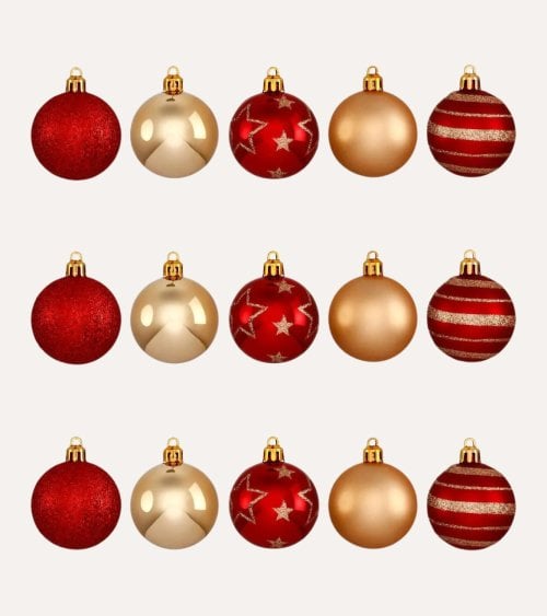 Set de 15 Bolas Nochebuena para Árbol