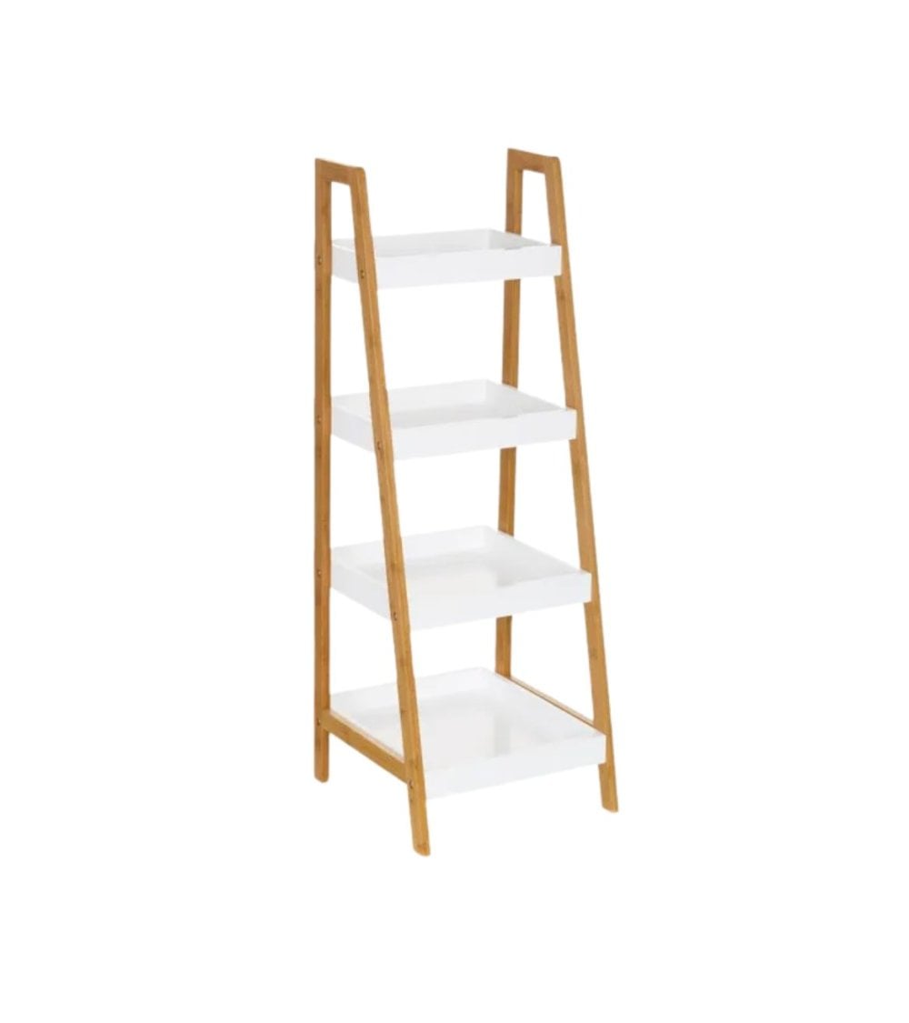 Estantería de Madera de Bambú con Cuatro Baldas-1