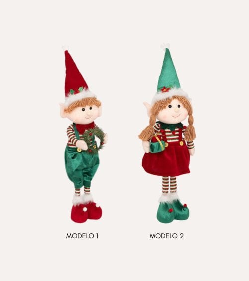 Duende Travieso Navideño con Piernas Telescópicas de Pie