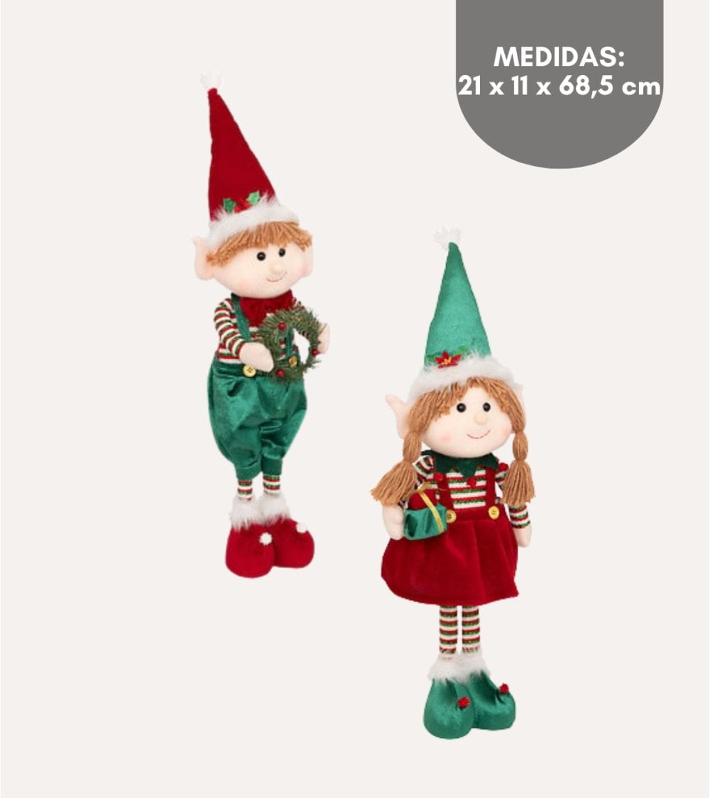 Duende Travieso Navideño con Piernas Telescópicas de Pie