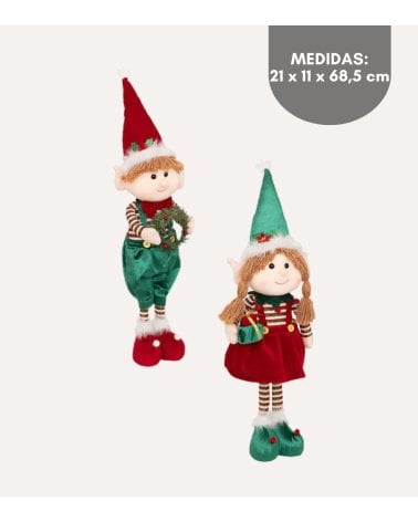 Duende Travieso Navideño con Piernas Telescópicas de Pie