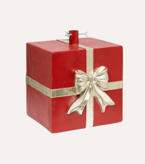 Soporte para Árbol Navideño con Forma de Regalo de Metal