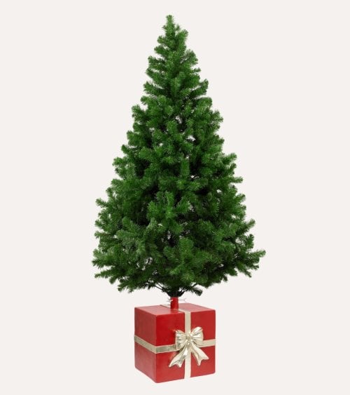 Soporte para Árbol Navideño con Forma de Regalo de Metal