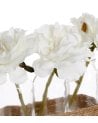 Rosas Artificiales Blancas en Jarrones de Vidrio con Cuerda-2