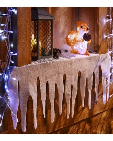 Decoración de Pared Vertido de Nieve Brillante de Poliester