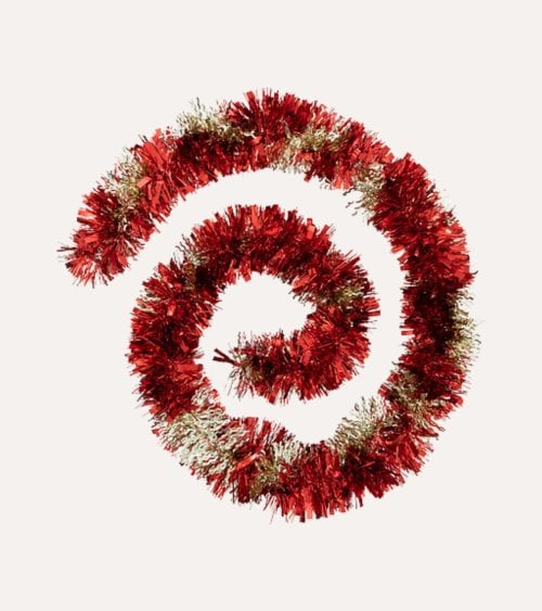 Espumillón Bicolor para Decoración Navideña